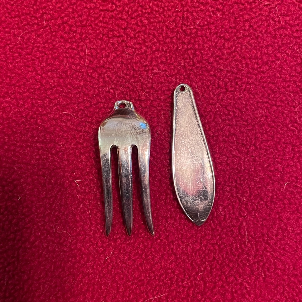 Fork silver earring charms - Picture 2 of 8